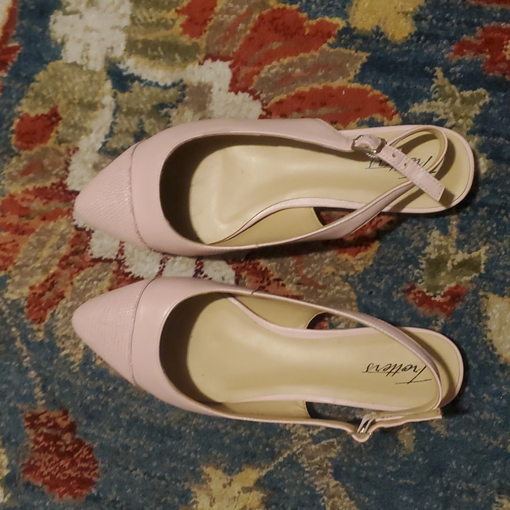EUC Trotters Real Leather Pale Pink Slingbacks w/ Adjustable Straps 8.5 W